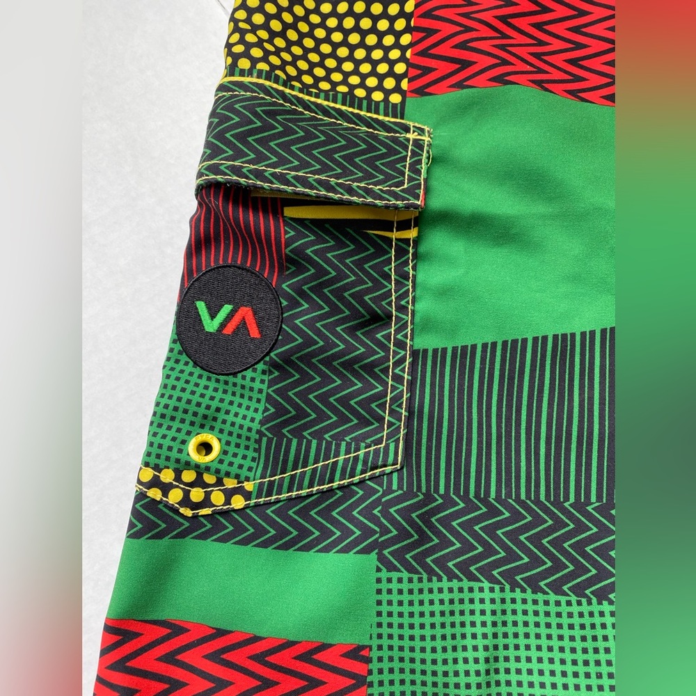 RVCA Mens Swim Trunks 80s Square Fizzle Multi-Color Size 31 - Picture 5 of 8